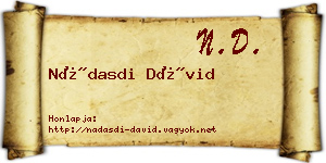 Nádasdi Dávid névjegykártya